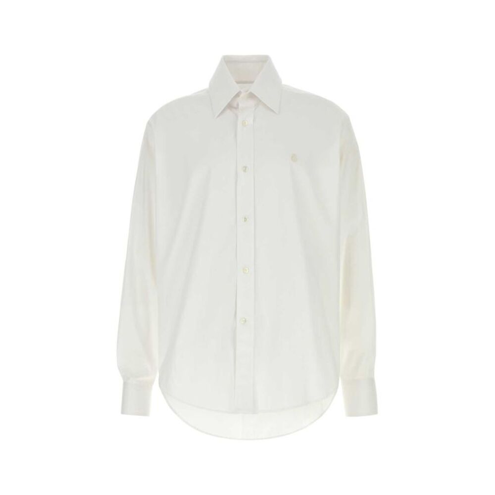 Alexander Mcqueen Men White Poplin Shirt